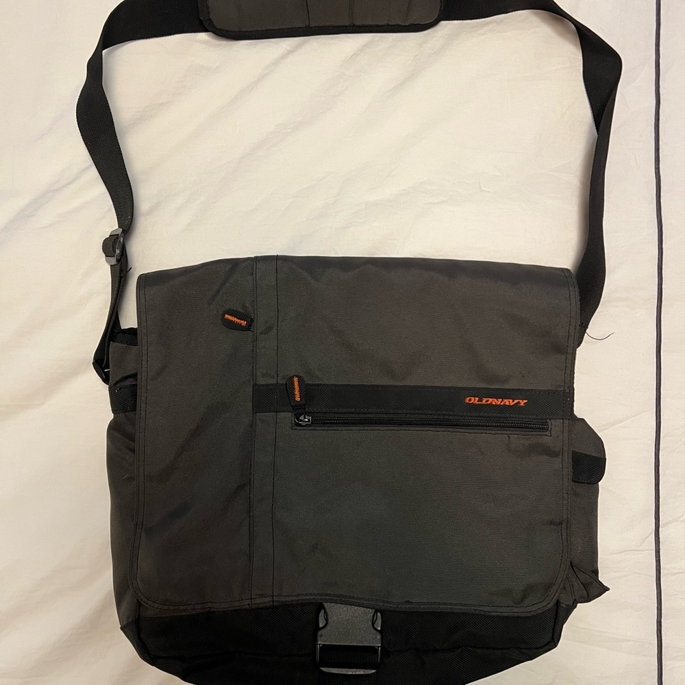 Old Navy Charcoal and Black Messenger Bag